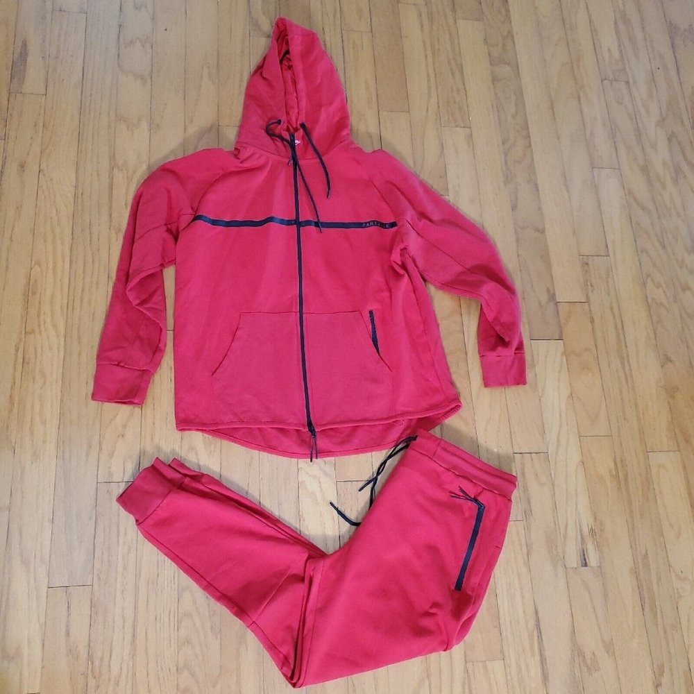 Particle Los Angeles Men's Red Full Zip Performance Hooded Jacket Extra Large
